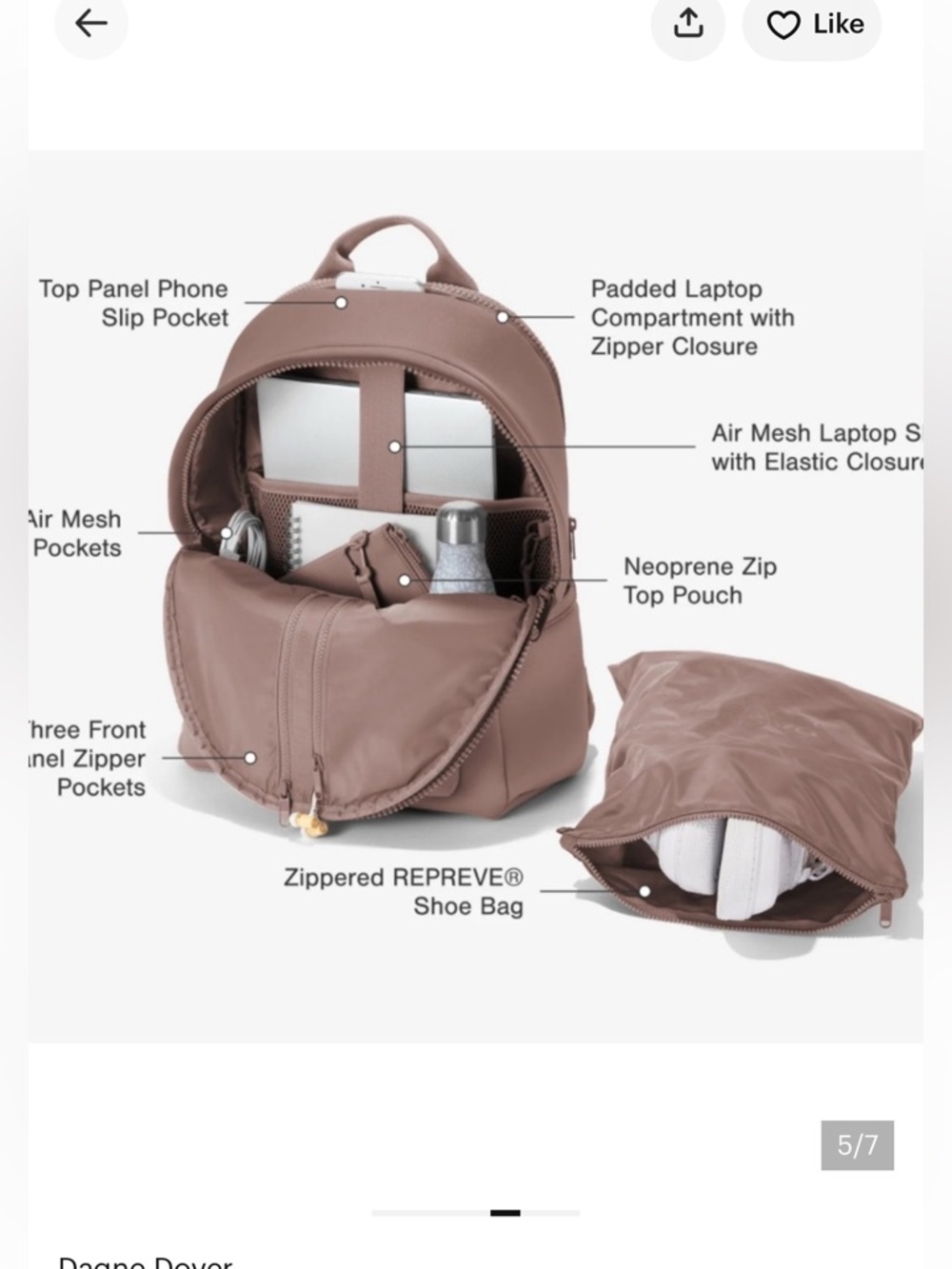Dagne Dover Dakota Backpack Large in Black (Storm) - Picture 7 of 16